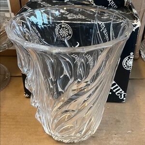 Val Saint Lambert Crystal Vase with Swirl Design 7 3/4” MIB